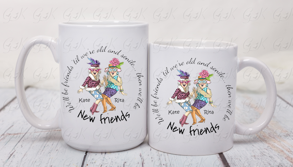 Coffee Mugs, Senile Friends