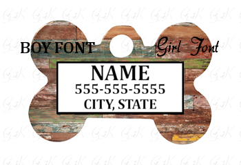 Pet Tag, Dog Bone