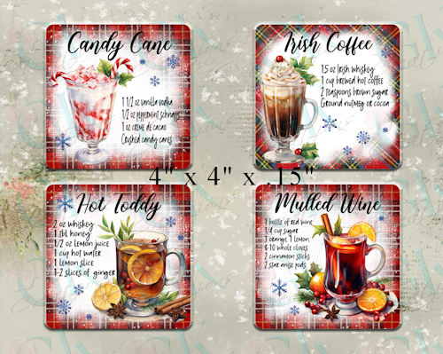 Coaster Set, Holiday Drink Recipes