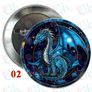 Stained Glass Dragons Magnet or Pinback Button