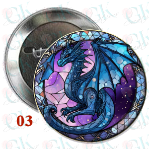 Stained Glass Dragons Magnet or Pinback Button