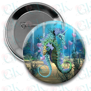 Seahorse Love Magnet or Pinback Button