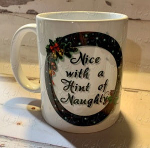 Coffee Mugs, Nice With a Hint of Naughty Printed No Personalization