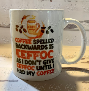 Coffee Mugs, EEFFOC Spelled Backwards