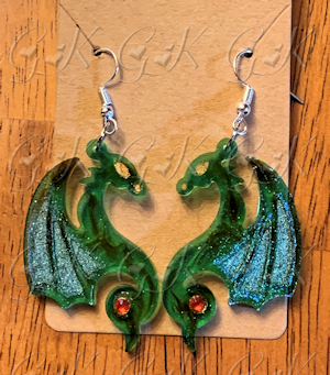 Dragon With Curled Tail Earrings
