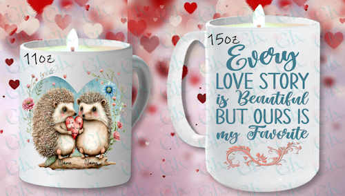 Coffee Mugs, Hedgehog Love