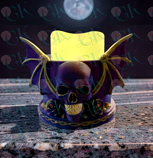 3D Printed Bat Skull Candle Holder