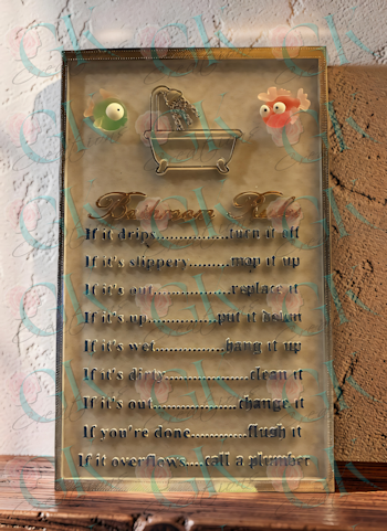 3D Bathroom Rules 1 Plaque