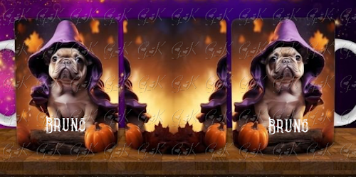 Coffee Mugs, Halloween Dogs Full Wrap