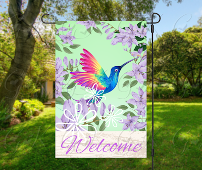 Garden Flags, Hummingbird Welcome