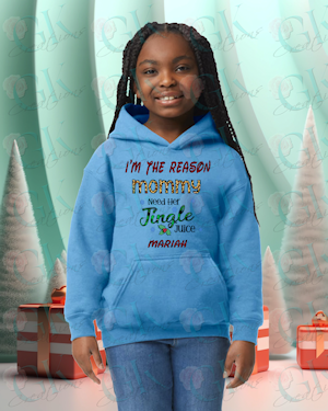 Youth Unisex Heavy Weight Hoodie, I'm The Reason Mommy Needs Her Jingle Juice