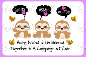 Language Of Love Sloth Rectangle Magnet