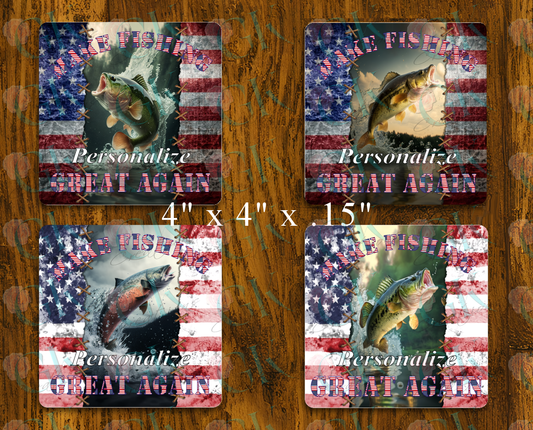 Coaster Set, Make Fishing Great Again