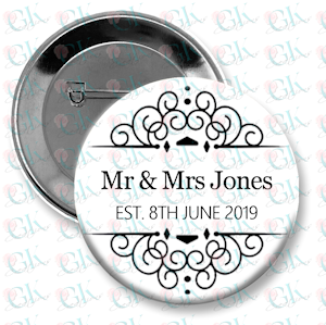 Mr & Mrs Magnet or Pinback Button