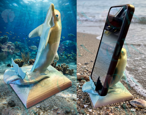 3D Printed Dolphin Cell Phone Holder