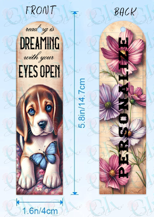 Bookmarks, Reading Is Dreaming Dog