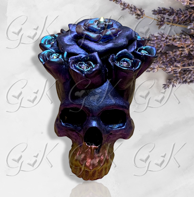 Skull With Roses, Resin