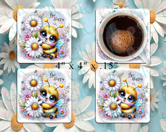 Coaster Set, Bee Happy