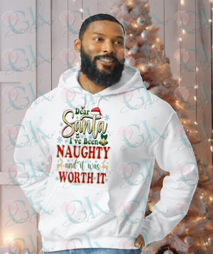 Adult Unisex Heavy Weight Hoodie, Dear Santa Naughty