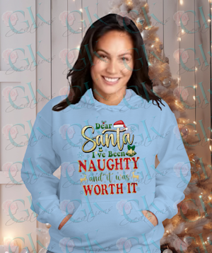 Adult Unisex Heavy Weight Hoodie, Dear Santa Naughty