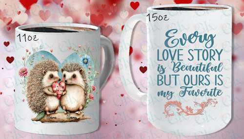 Coffee Mugs, Hedgehog Love