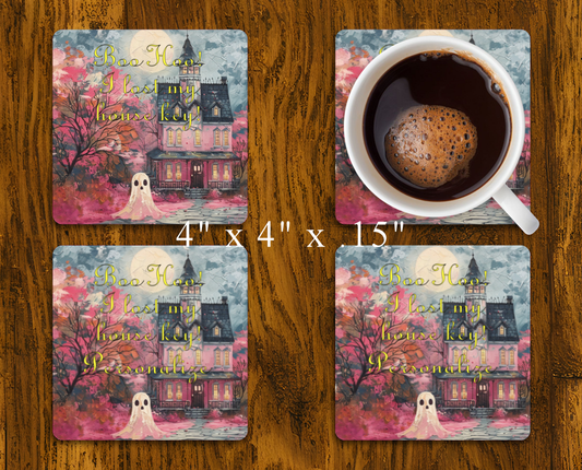 Coaster Set, Ghost Oil Painting 1