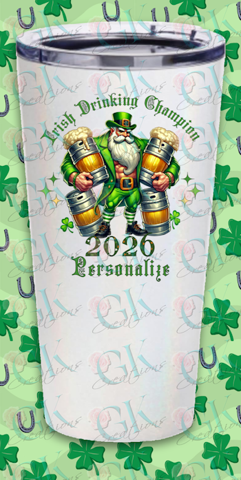 NEW 16oz. Rainbow Glitter Cup, Irish Drinking Champion