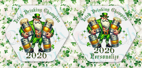 Irish Drinking Champion Hexagon Magnet