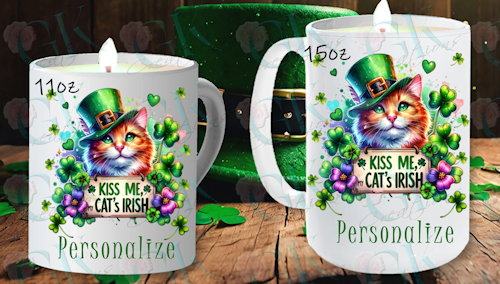 Coffee Mugs, Kiss Me, My Cat's Irish