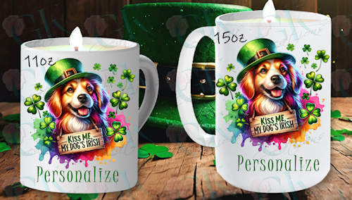 Coffee Mugs, Kiss Me, My Dog is Irish