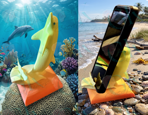 3D Printed Dolphin Cell Phone Holder