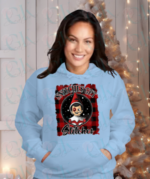 Adult Unisex Heavy Weight Hoodie, Snitches Get Stitches