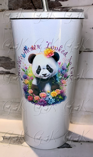 16oz Stainless Steel Sparkle Cup With Straw