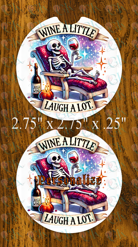 Coaster Set, Wine A Little Laugh A Lot