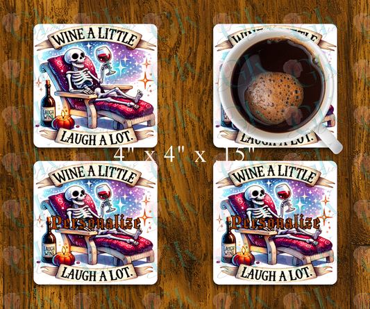 Coaster Set, Wine A Little Laugh A Lot
