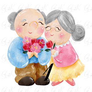 Coffee Mugs, Old Couple Love