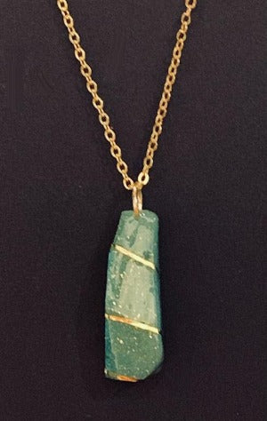 Medium Turquoise Point Resin Pendant