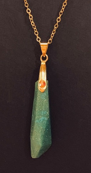 Turquoise Resin Point Pendant
