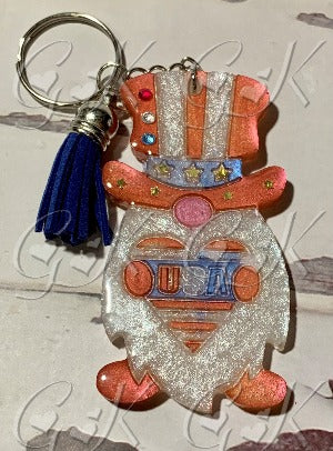 Uncle Sam Gnome Keychain