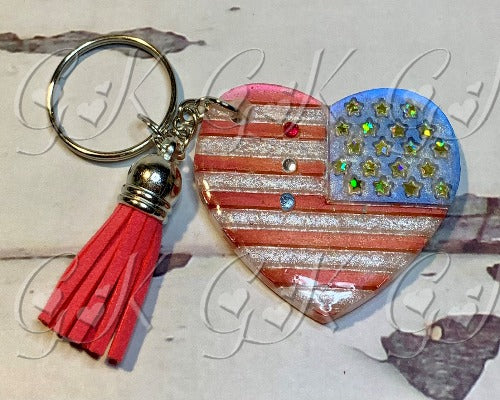 Heart Flag Keychain