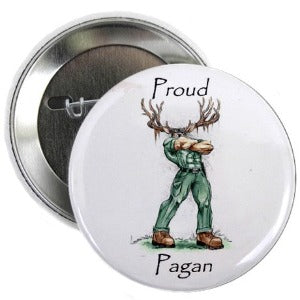 Proud Pagan Horned Magnet or Pinback Button