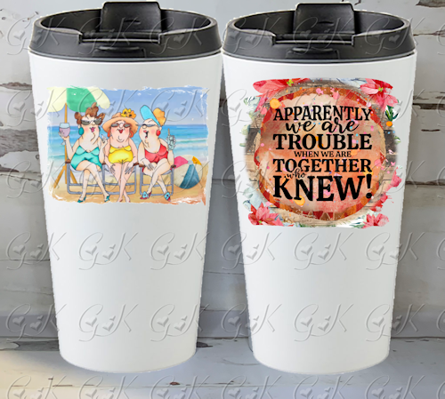 16oz Stainless Steel Travel Tumbler, Hottie Friends