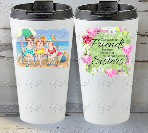 16oz Stainless Steel Travel Tumbler, Hottie Friends
