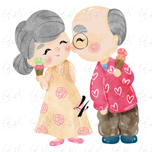 Waffle Weave Kitchen Towels, Old Couple Love