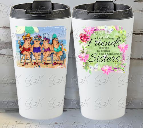 16oz Stainless Steel Travel Tumbler, Hottie Friends