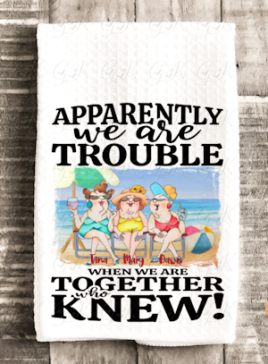 Waffle Weave Kitchen Towels, 3 Hotties Friends