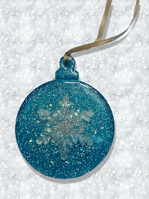 Ball Resin Ornament With Snowflake.