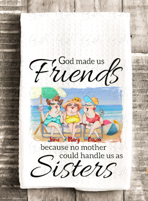 Waffle Weave Kitchen Towels, 3 Hotties Friends
