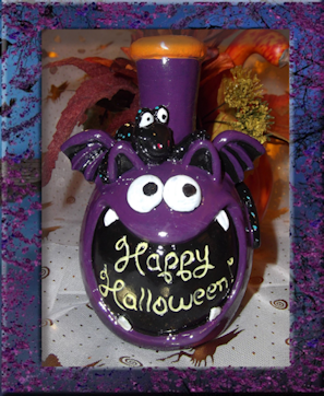 Halloween Bottle Candle Holder - Granny Kate's