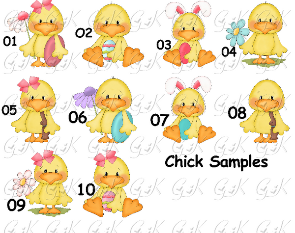 Waffle Weave Kitchen Towels, Little Chicks